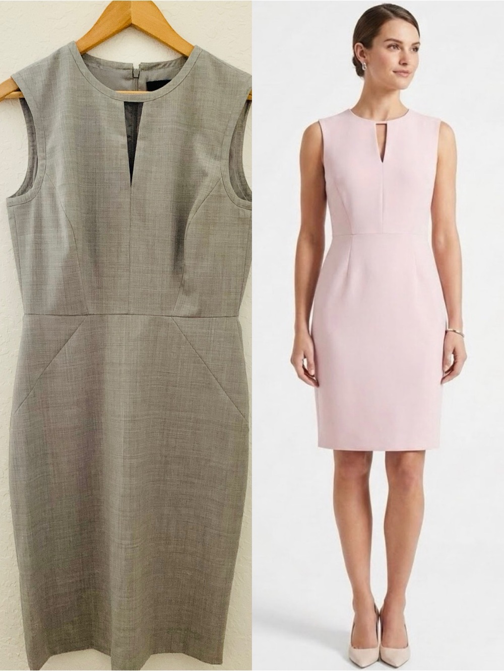 JCrew Gray Suiting Sleeveless Woolblend Keyhole Sheath Dress